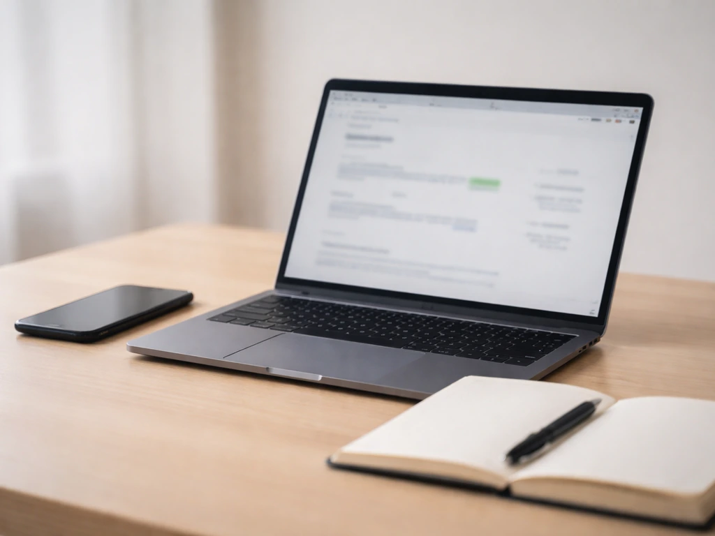 Open laptop with spreadsheet-like rows and web browser tabs showing career and finance sources, symbolizing verification